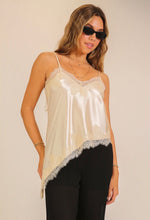 Load image into Gallery viewer, Asymmetrical satin lace cami
