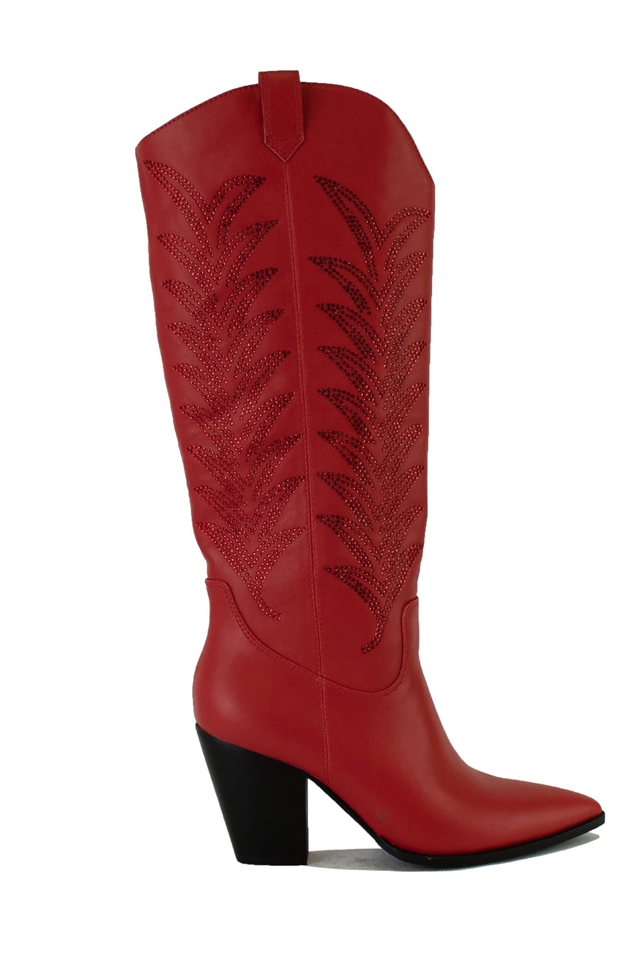 Red rhinestone cowboy boot