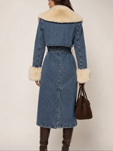 Load image into Gallery viewer, Aspen denim fur coat
