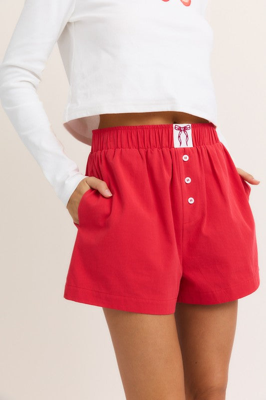 Bow boxer shorts