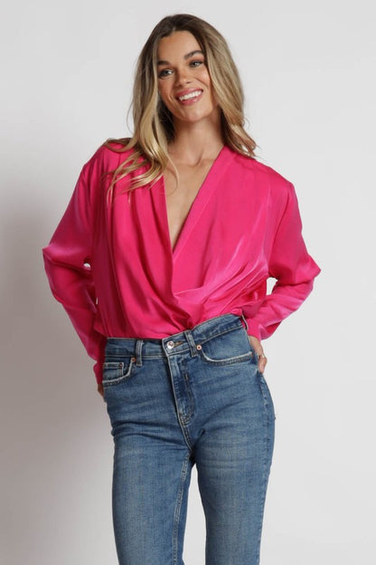 Satin pleated top