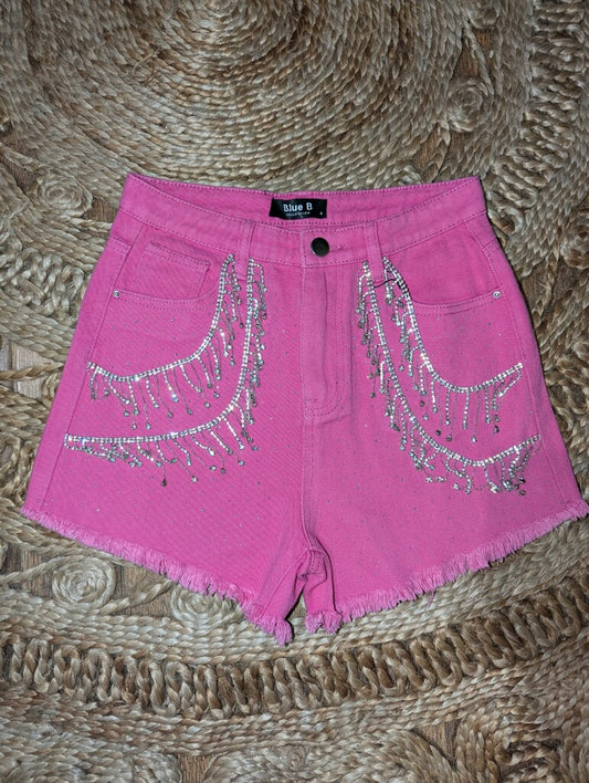 Rhinestone tassle shorts