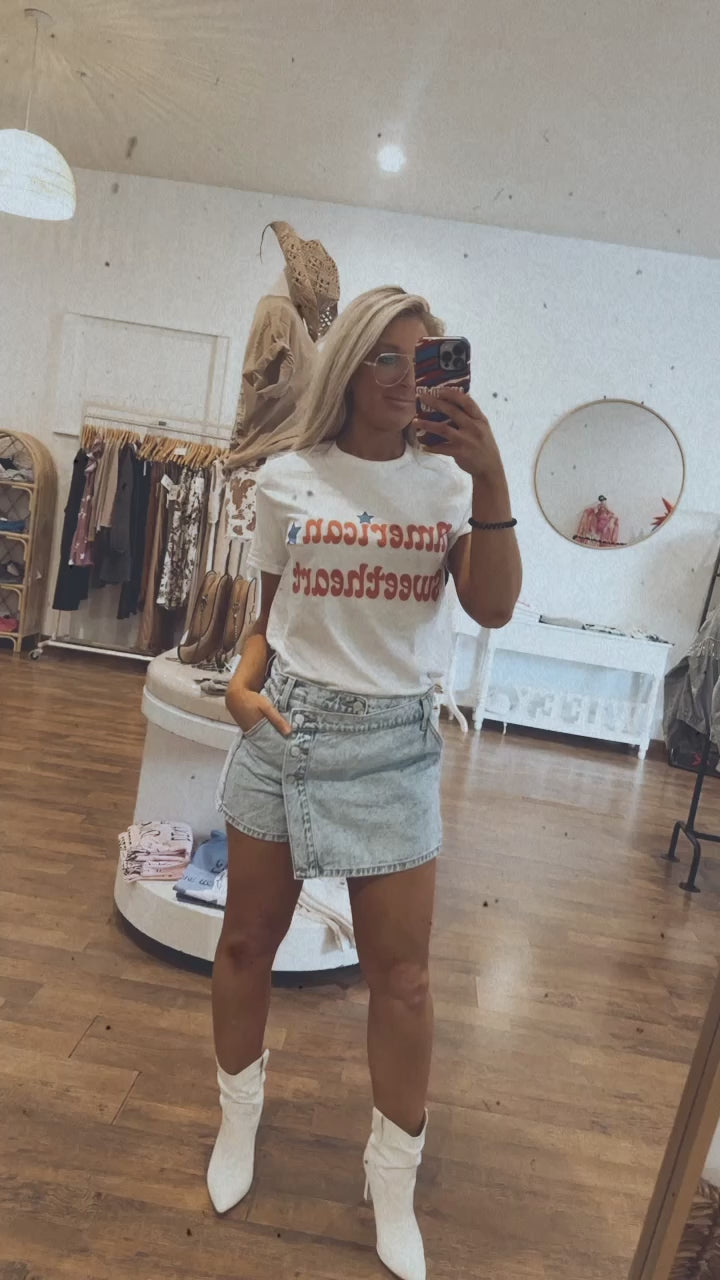 Denim skort