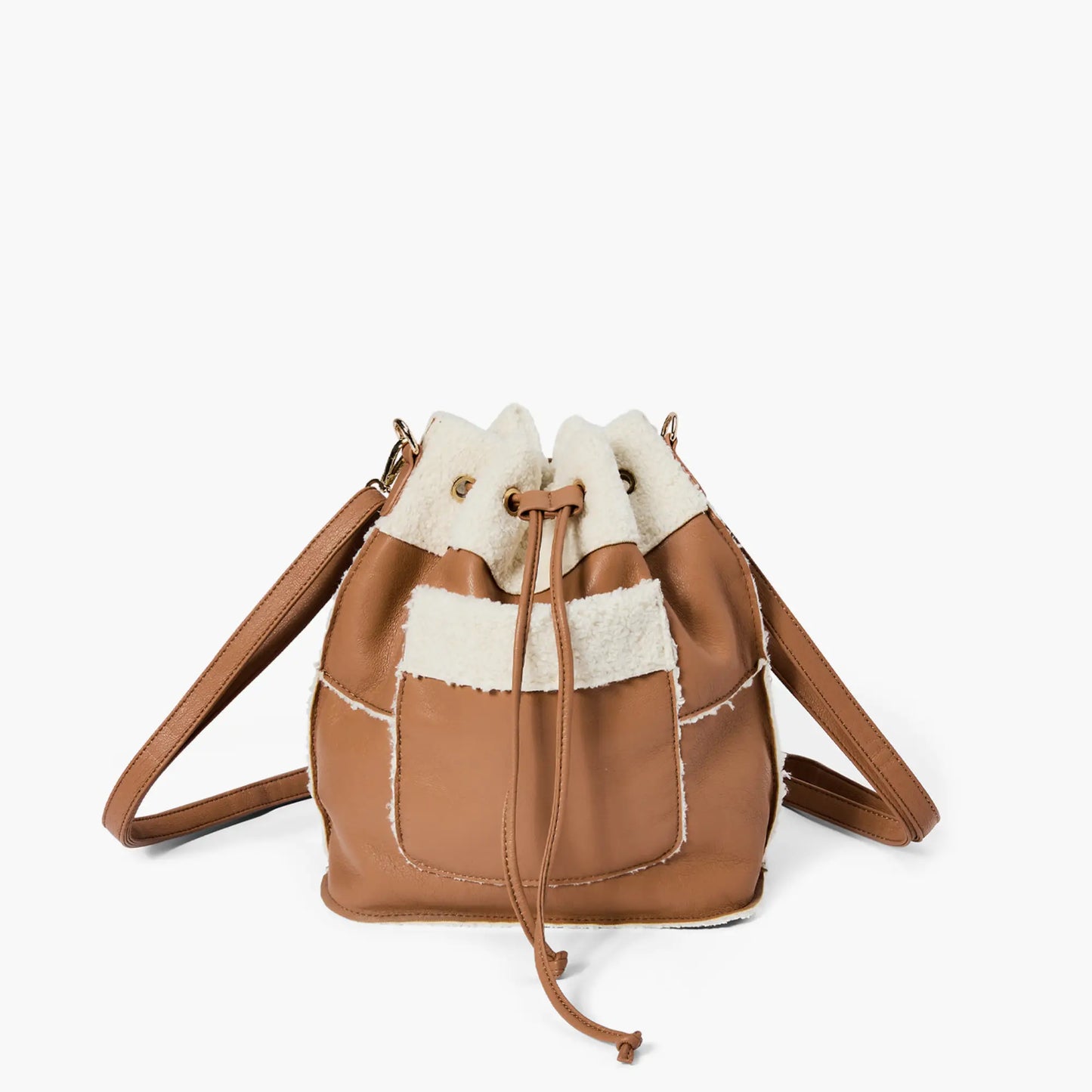Faux leather Sherpa back pack