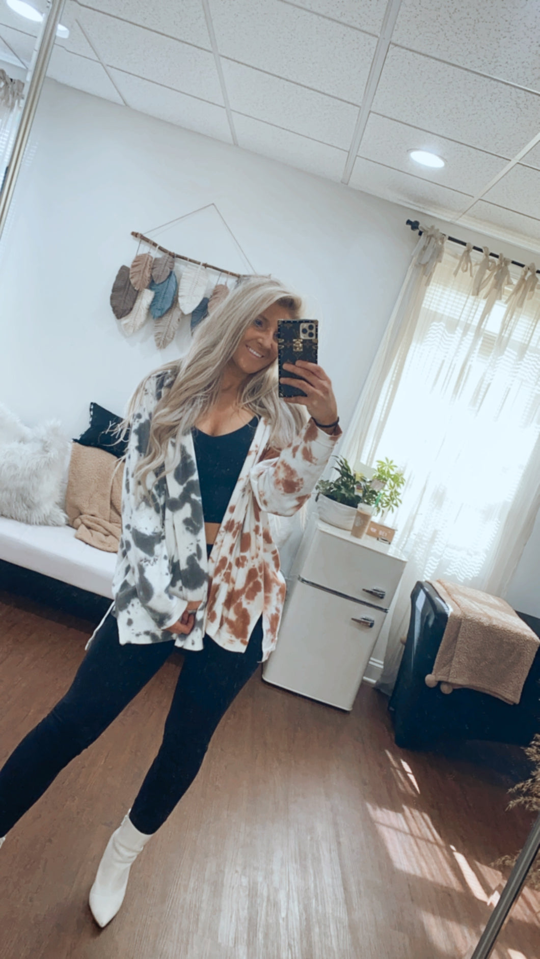 Tie dye contrast top